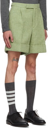 Thom Browne Green Single Pleat Shorts