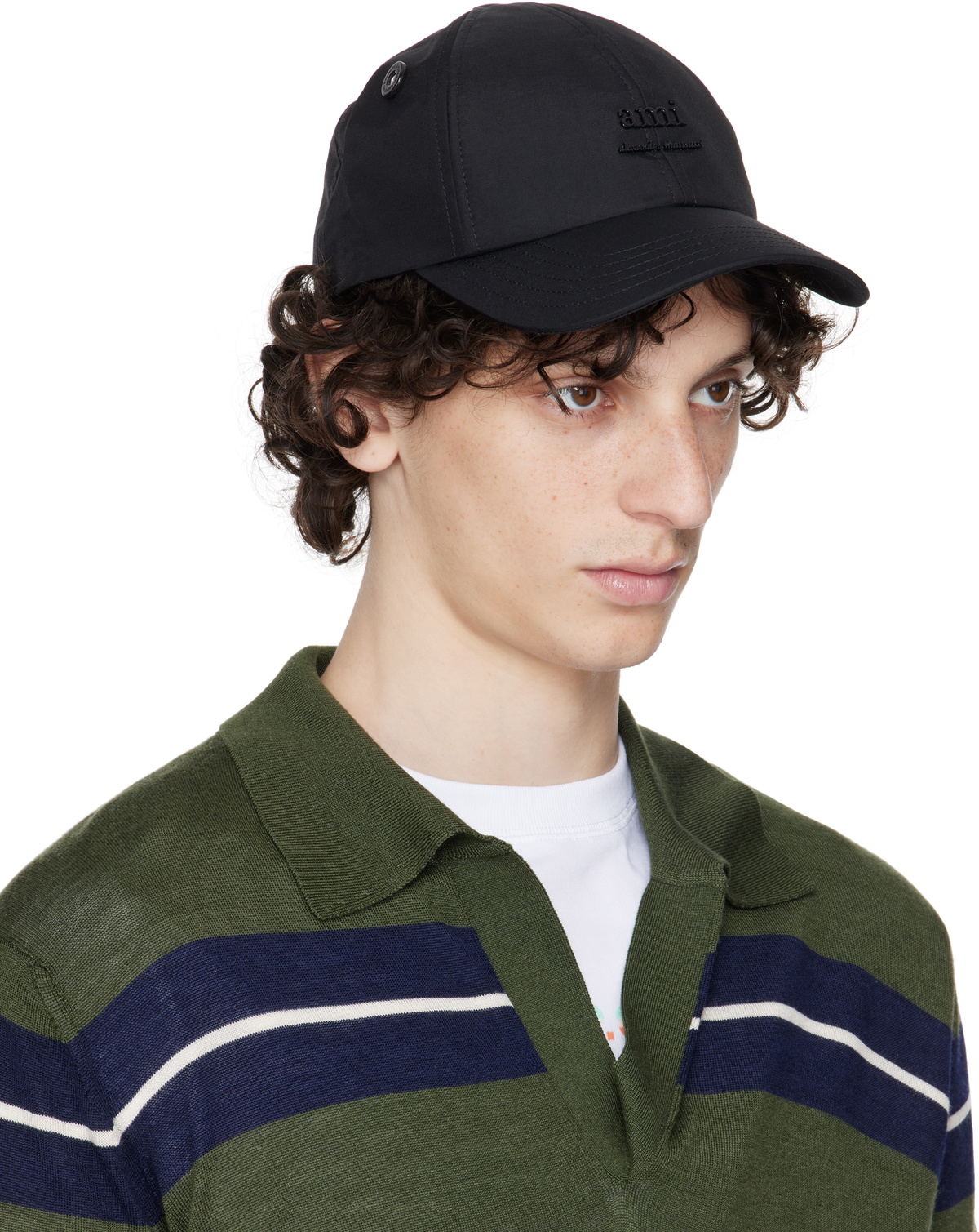 帽子・その他 Lettering Caps - AMI Paris - Synthetic - Black AMI Paris Black 'Ami' Cap AMI