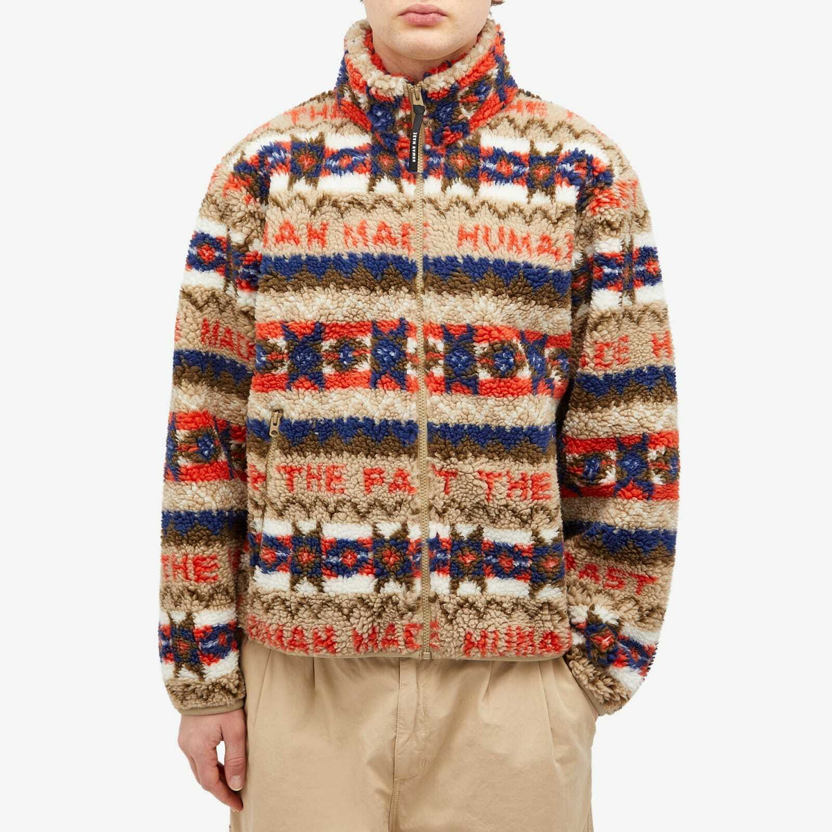 Human Made Men's Nordic Fleece Jacket in Beige Human Made