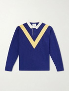 Drake's - Chevron Flame Cotton-Jersey Rugby Shirt - Blue