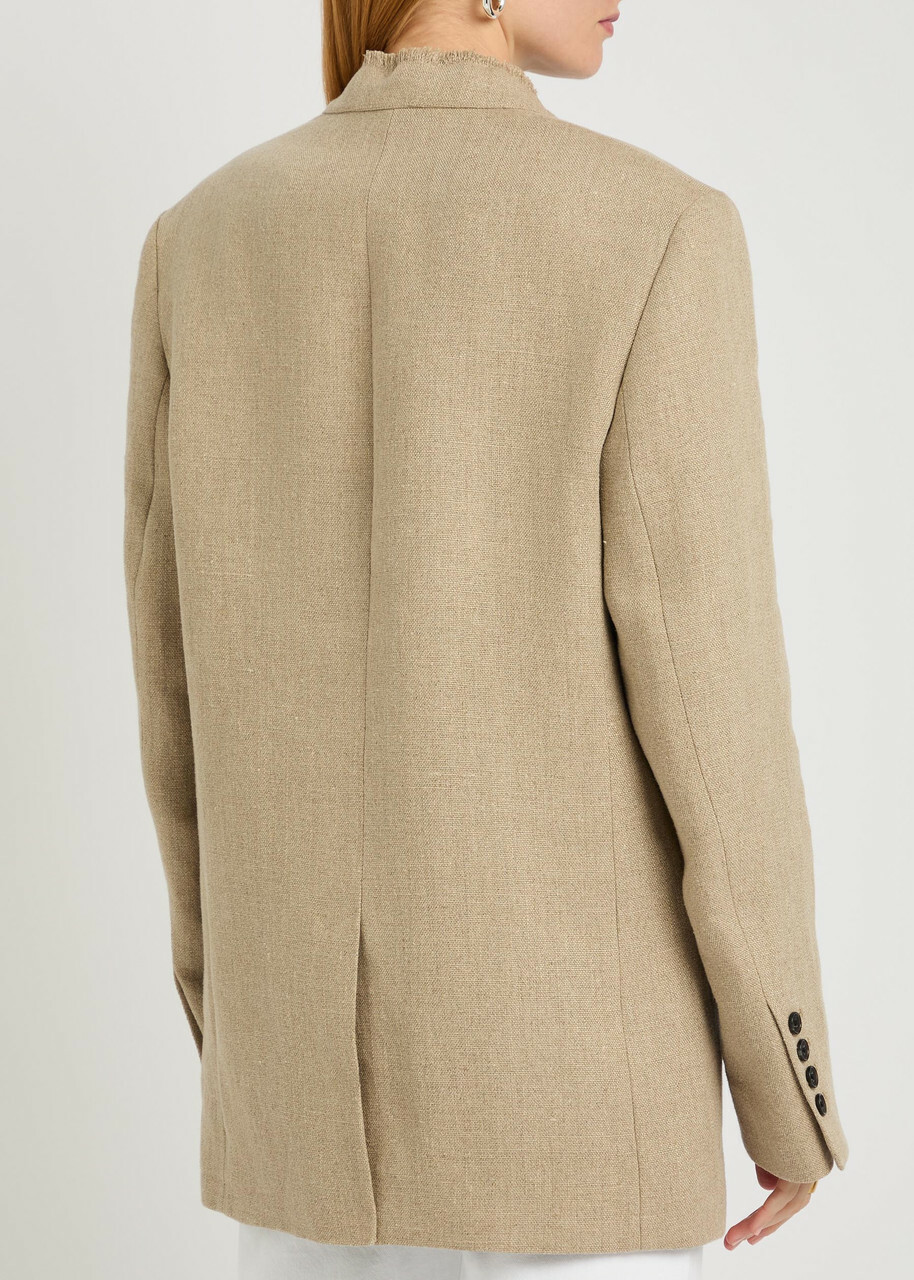 Toteme Frayed Linen Jacket Beige