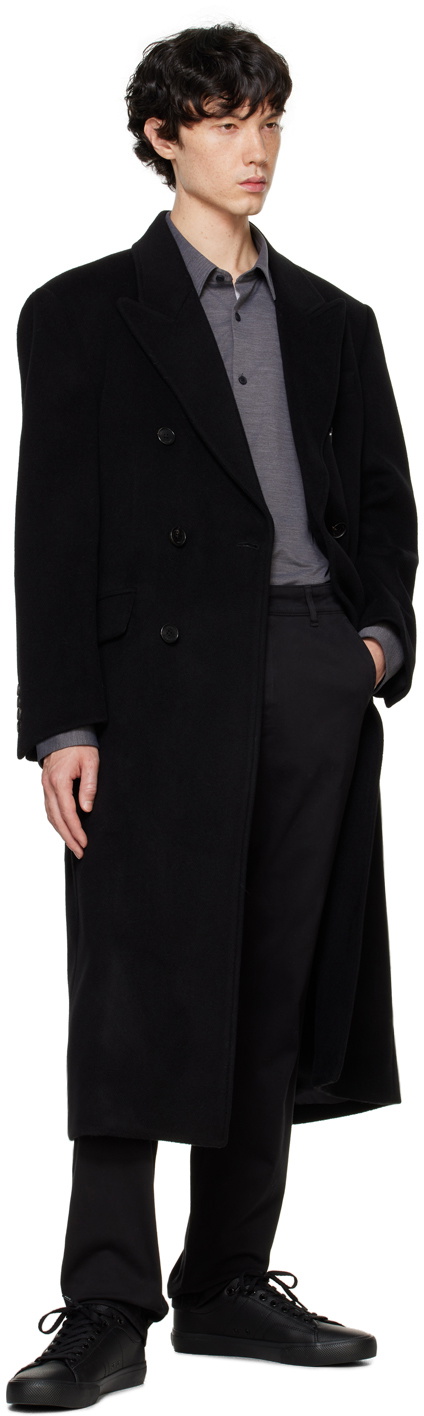 Dunst Black Tailored Double-Breasted Coat