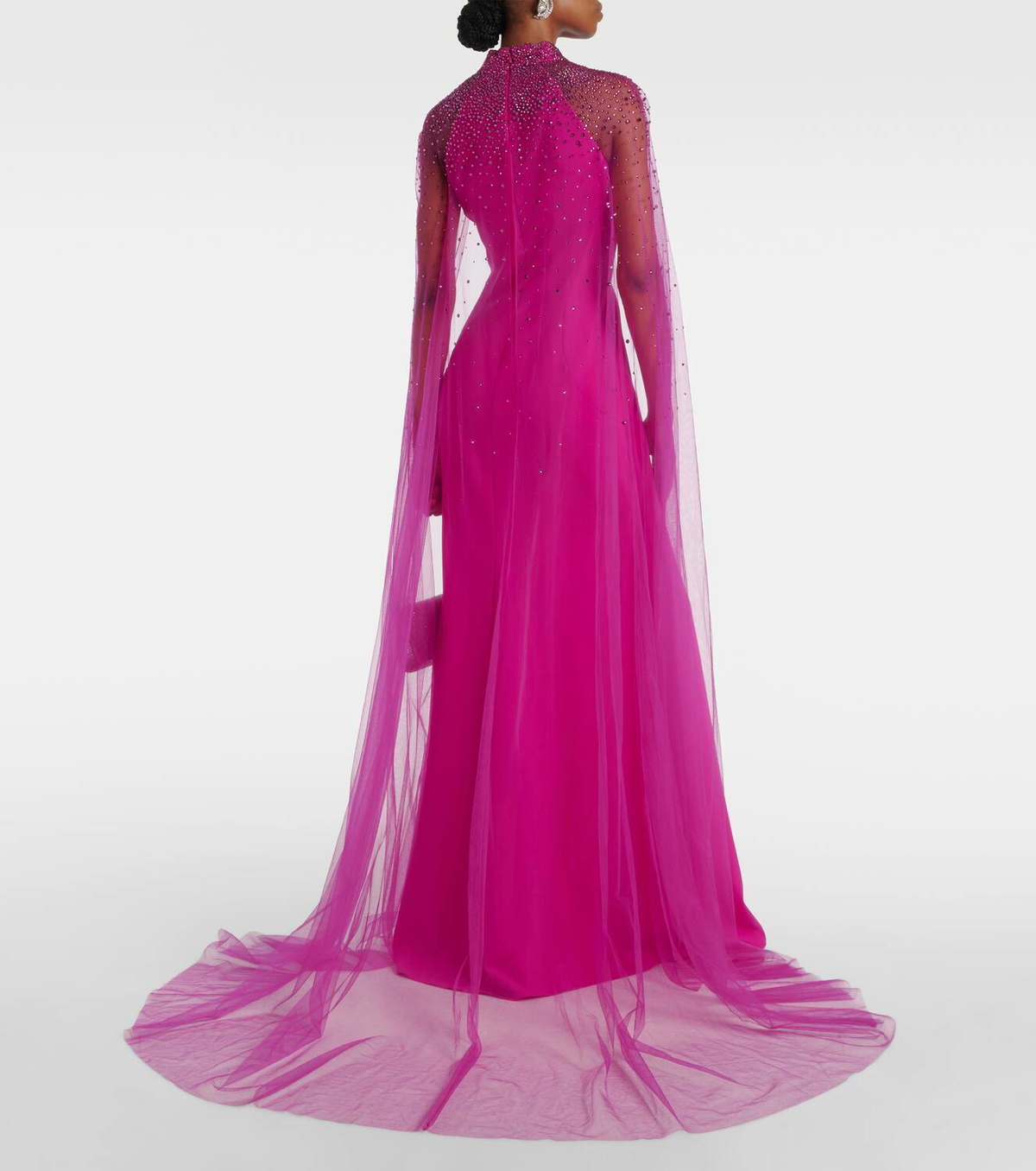 Jenny Packham Limelight crystal-embellished caped gown Jenny