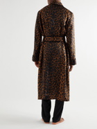 TOM FORD - Tasselled Piped Leopard-Print Silk-Twill Robe - Brown