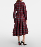 Emilia Wickstead Marione belted tartan wool-blend midi dress