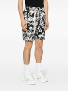 Advisory Board Crystals Black And White Faces Print Bermuda Shorts