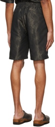 Needles Black & Gold Lamé Jacquard Basketball Shorts