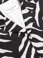 Officine Générale - Eren Camp-Collar Zebra-Print Cotton-Poplin Shirt - Black