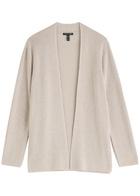 Eileen Fisher Ribbed Cotton Cardigan Light Grey