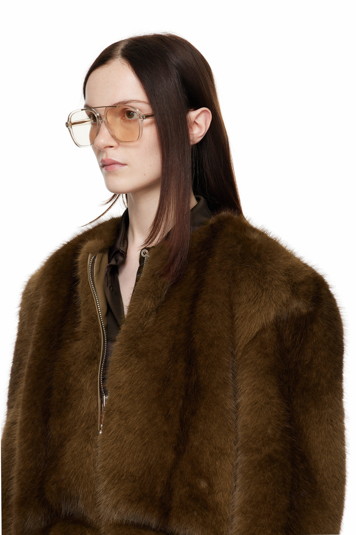 小物 SL 545 TRANSPARENT CREAM AND LIGHT GOLD Saint Laurent SL 545 Sunglasses in Transparent Cream & Light