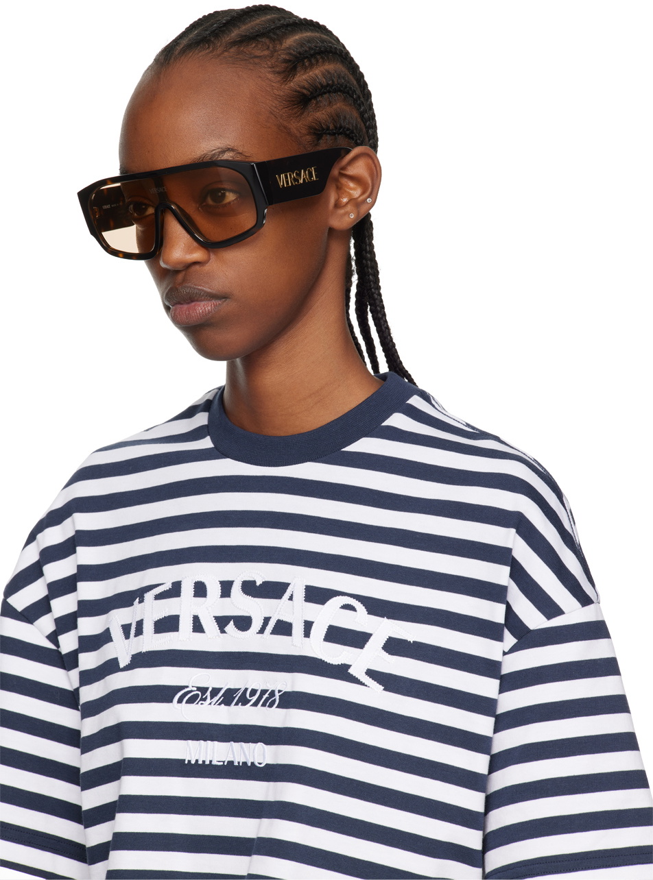 Versace Brown Logo Aviator Sunglasses Versace