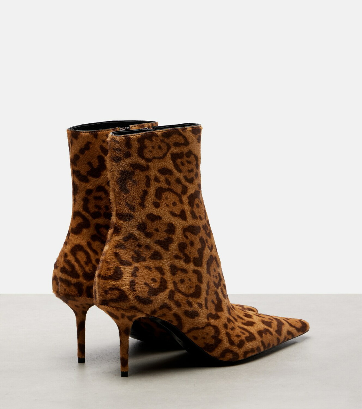 Saint Laurent Ashley 75 calf hair ankle boots