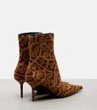 Saint Laurent Ashley 75 calf hair ankle boots
