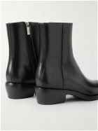 FERRAGAMO - Polished-Leather Boots - Black
