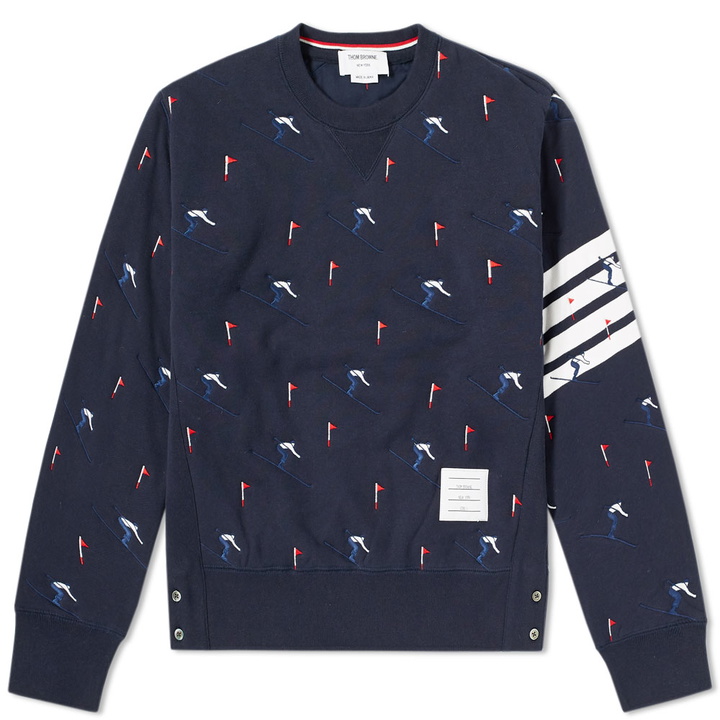 Photo: Thom Browne Skier Embroidery Quilted Crew Sweat