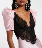 Rodarte Lace-trimmed silk cocktail dress