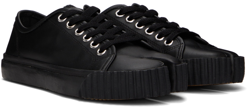 Maison Margiela Black Leather Tabi Low-Top Sneakers
