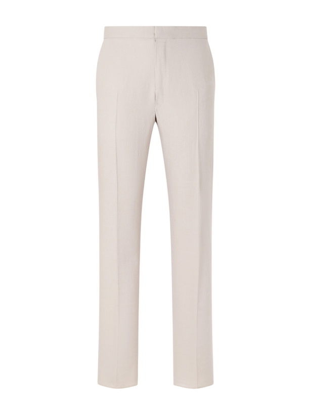 Photo: Zegna - Straight-Leg Linen Trousers - Neutrals