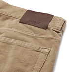 Canali - Brushed Stretch-Cotton Trousers - Neutrals