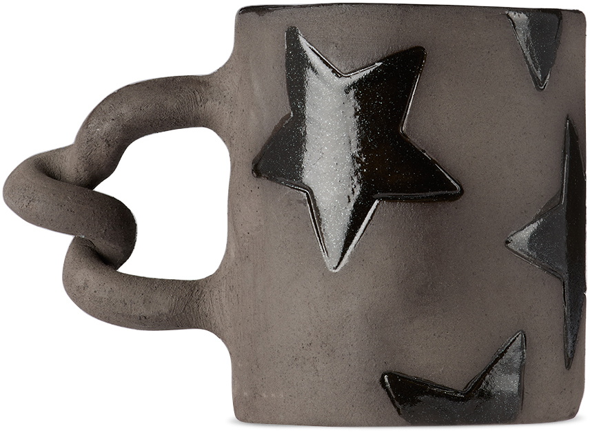 Harlie Brown Studio SSENSE Exclusive Black Star Wiggle Mug