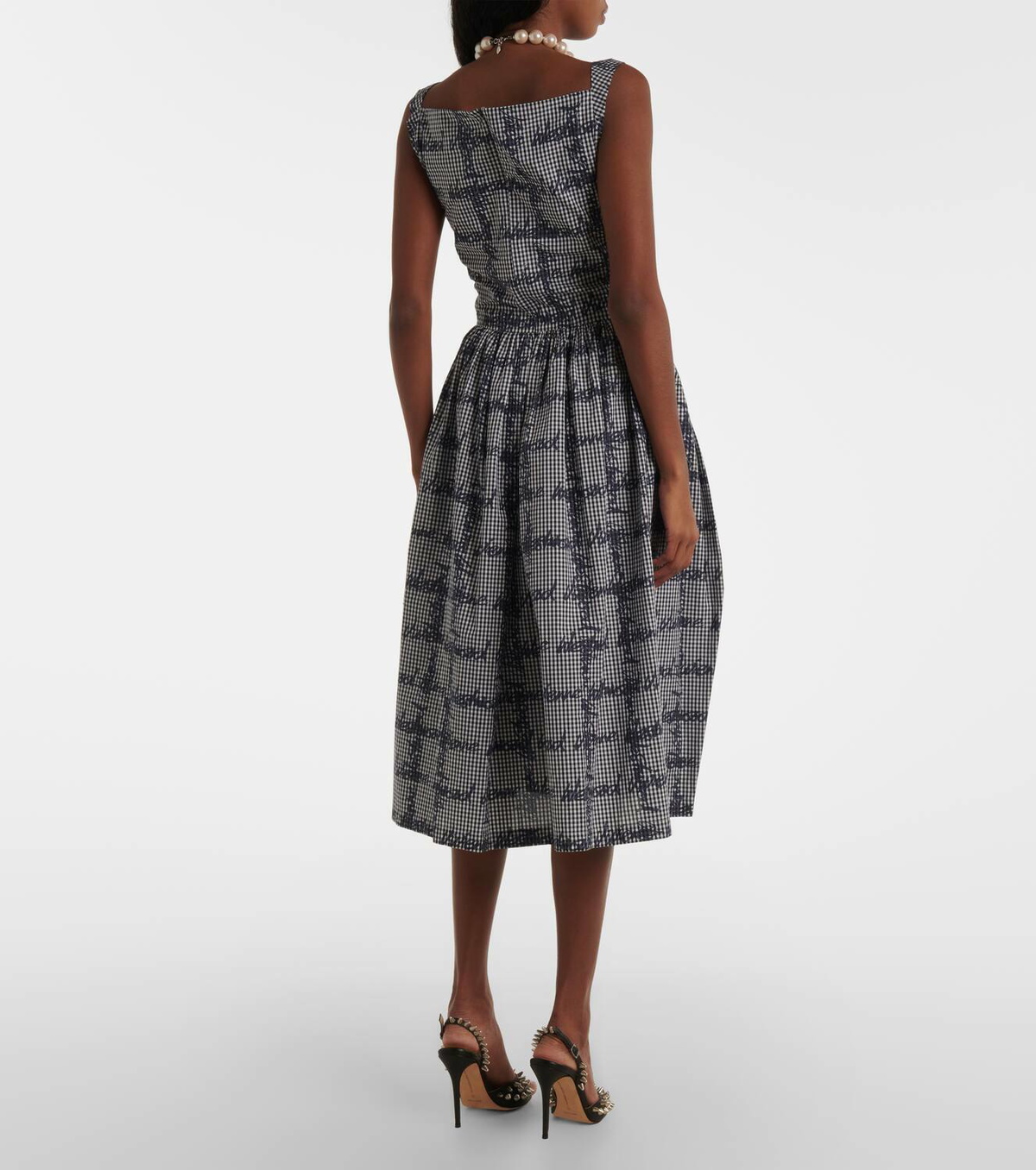 Vivienne Westwood Sunday gingham cotton corset midi dress