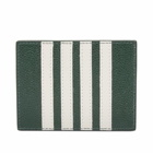 Thom Browne Men's 4 Bar Grained Card Holder in Dark Green