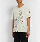 BILLY - Eastlake Distressed Printed Cotton-Jersey T-Shirt - Ecru