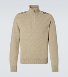 Burberry Burberry Check wool and cashmere half-zip sweater