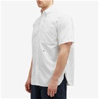 Nanamica Men's Short Sleeve Button Down Wind Shirt in White