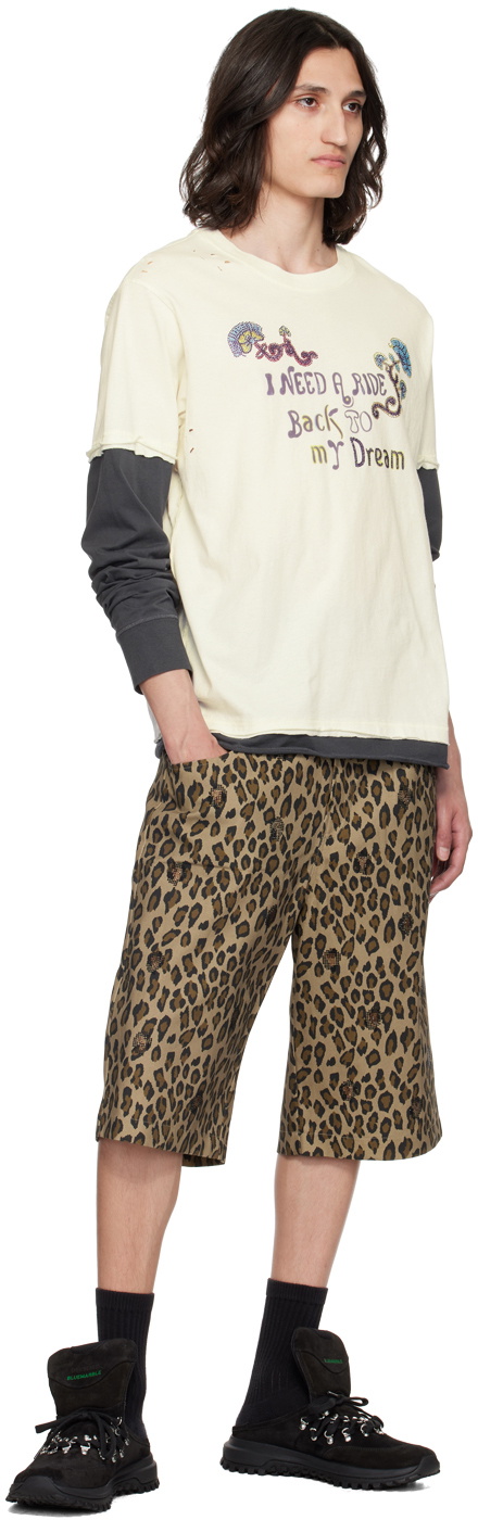 BLUEMARBLE Beige & Brown Leopard Shorts