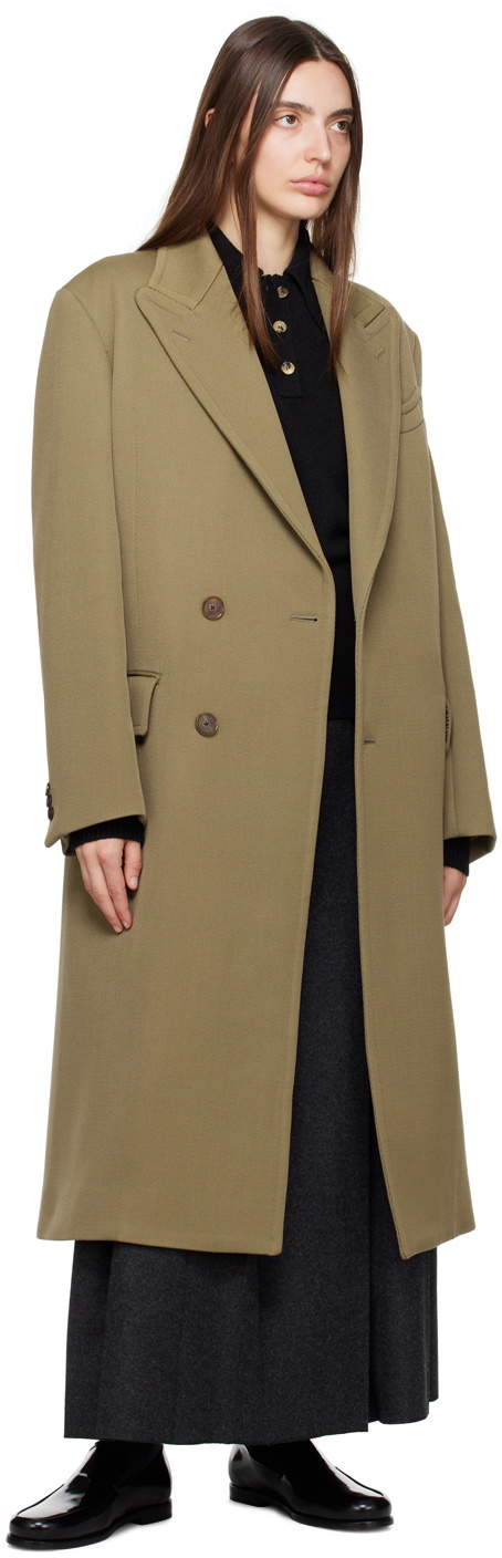 AURALEE Khaki Carsey Chesterfield Coat Auralee