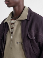AGOLDE - Pavillion Cotton-Jersey Half-Zip Sweatshirt - Brown