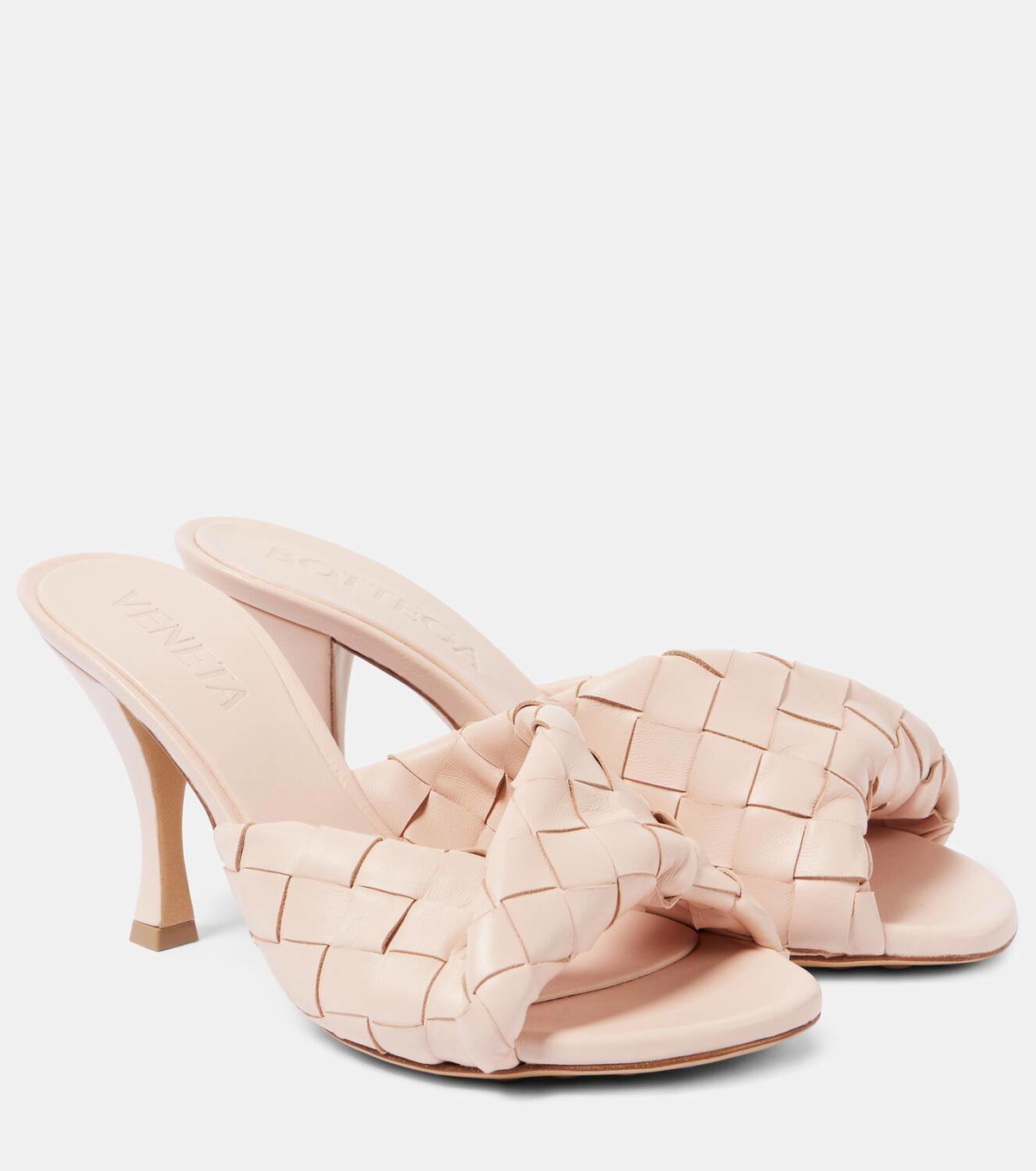 【BOTTEGA VENETA】 Blink 80 Intrecciato leather mules Bottega Veneta Blink 80 Intrecciato leather mules Bottega Veneta