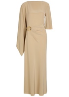 Joseph Joya Draped Satin-twill Maxi Dress Beige
