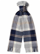 Johnstons of Elgin - Fringed Checked Wool Scarf