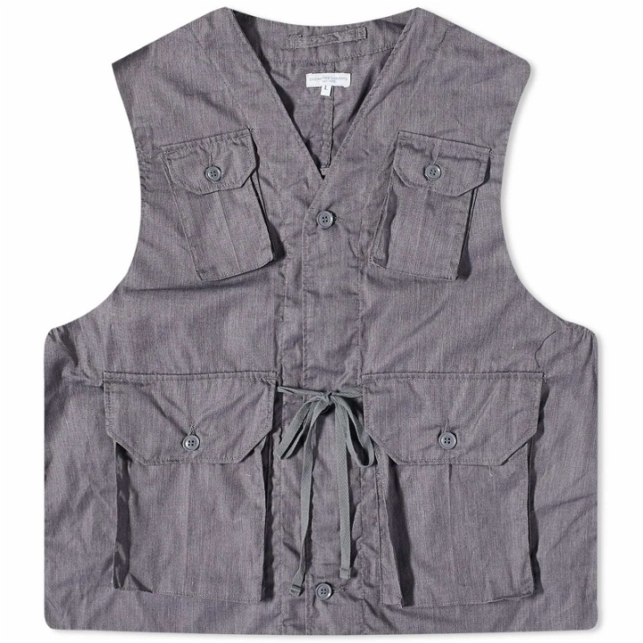 Photo: Engineered Garments Men's C-1 Vest in Heather Grey Feather Twill