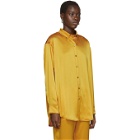 Sies Marjan Yellow Crinkled Satin Kiki Oversized Shirt