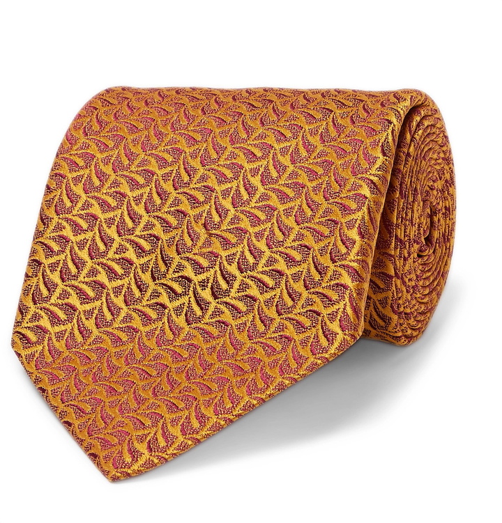 Photo: Charvet - 8.5cm Silk-Jacquard Tie - Yellow