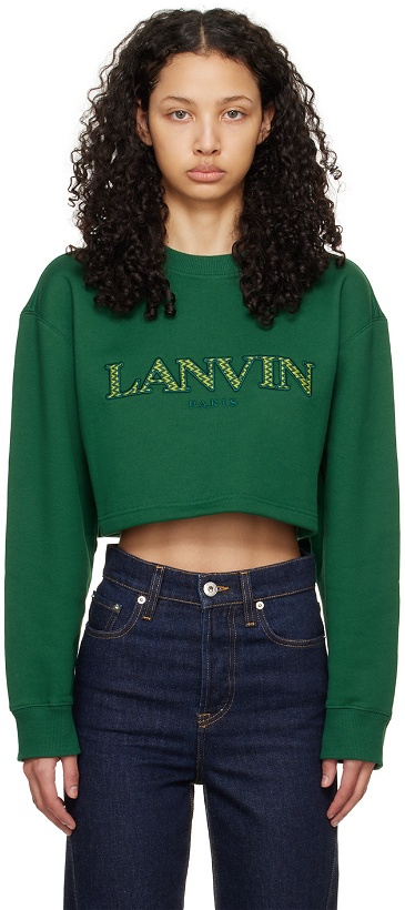 Photo: Lanvin Green Curb Embroidered Sweatshirt