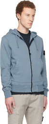 Stone Island Blue 6100061 Organic Cotton Fleece Hoodie