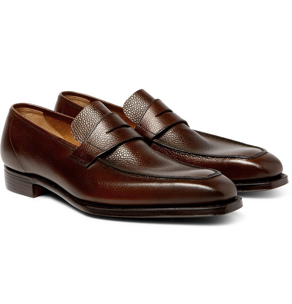 Cleverley - George Full-Grain Leather Penny Loafers - Men Dark brown George Cleverley