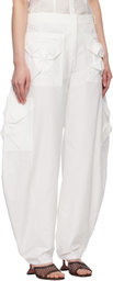 J.Kim White Smocked Cargo Pants