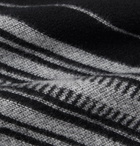 LOEWE - Fringed Logo-Appliquéd Striped Wool, Cashmere and Silk-Blend Scarf - Multi