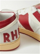 Rhude - Rhecess Colour-Block Distressed Leather Sneakers - Red