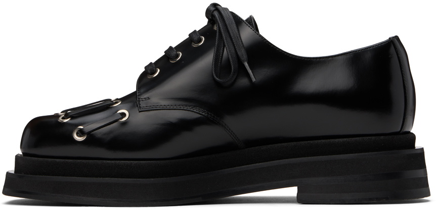 Simone Rocha Black Heart Toe Platform Grommet Derbys