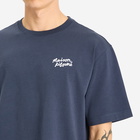Maison Kitsuné Men's Handwriting Embroidery Oversize T-Shirt in Ink Blue