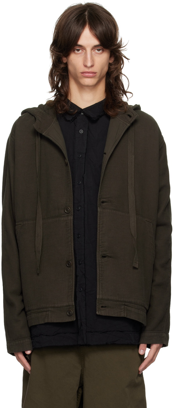 CASEY CASEY Brown Button Worker Hoodie