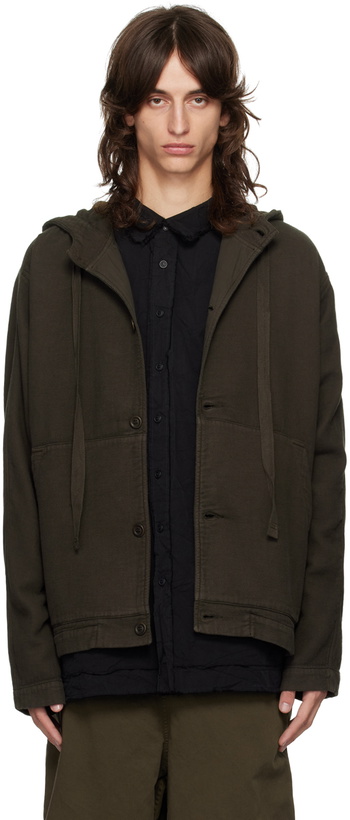 Photo: CASEY CASEY Brown Button Worker Hoodie