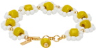 éliou SSENSE Exclusive White & Yellow Beaded Bracelet