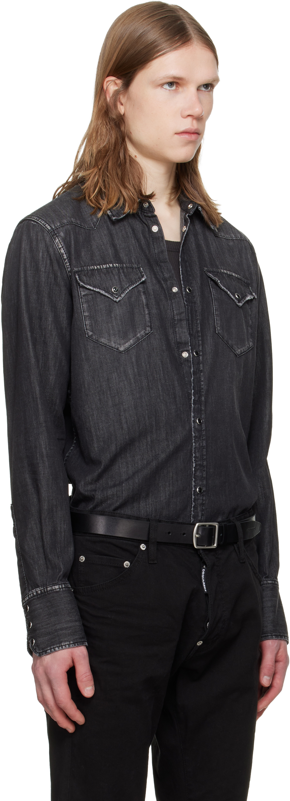 Dsquared2 Black Western Denim Shirt